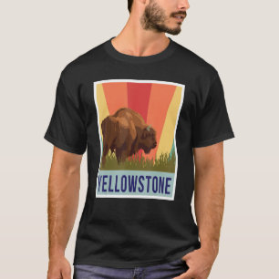 Camiseta Souvenir del Parque Nacional Yellowstone Buffalo W