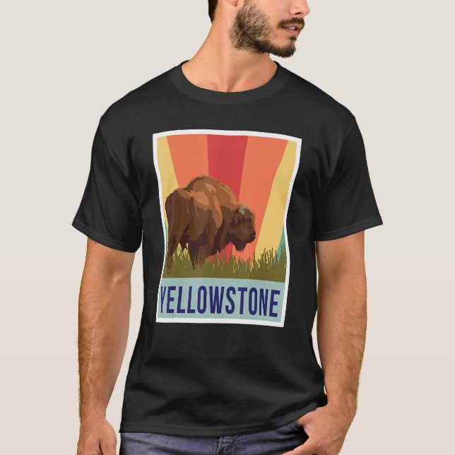 Camiseta Souvenir del Parque Nacional Yellowstone Buffalo W (Anverso)