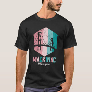 Camiseta Souvenir del puente Retro Mackinac Mackinaw Vintag