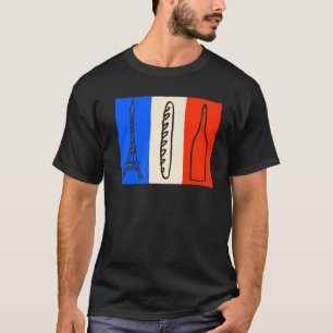 Camiseta souvenir francés para hombres mujeres