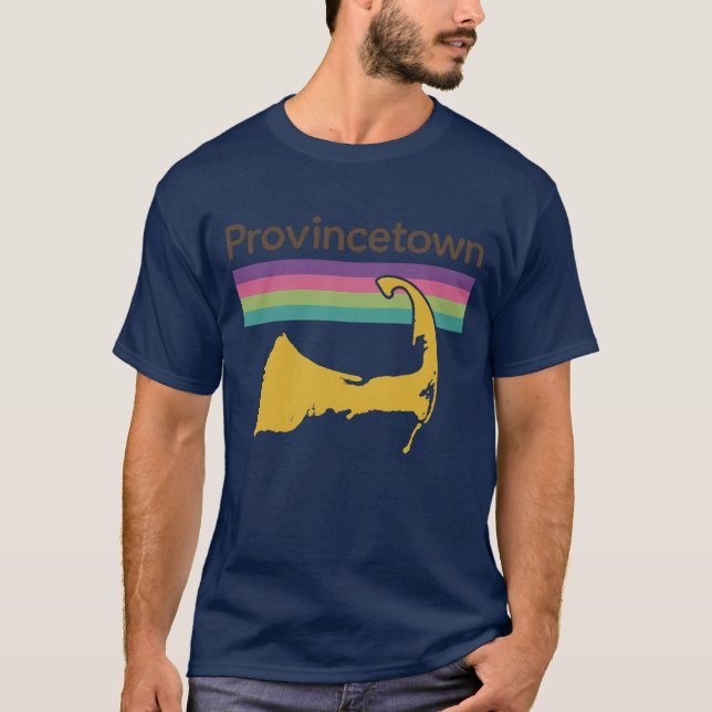 Camiseta souvenir retro estilo años 70 Provincetown (Anverso)