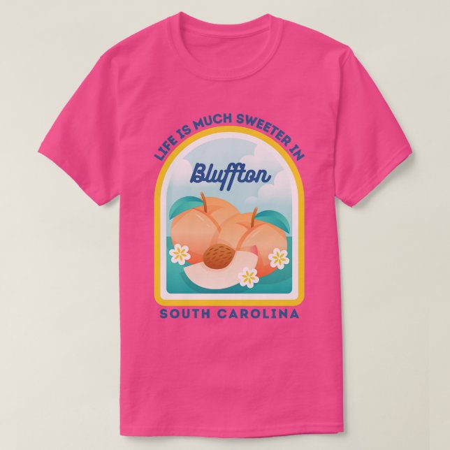 Camiseta Souvenir Turístico Bluffton South olina SC Peach (Diseño del anverso)