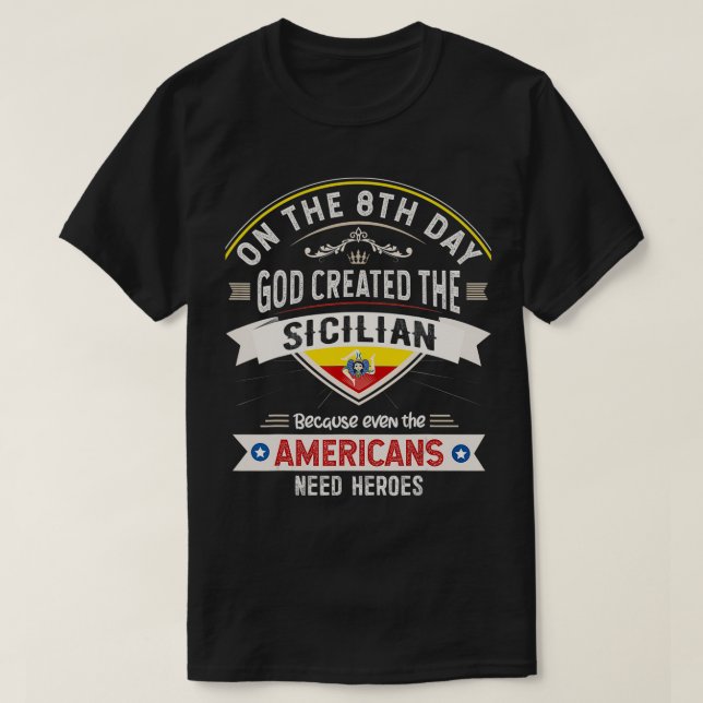 Camiseta Souvenirs con bandera siciliana para hombres y muj (Diseño del anverso)