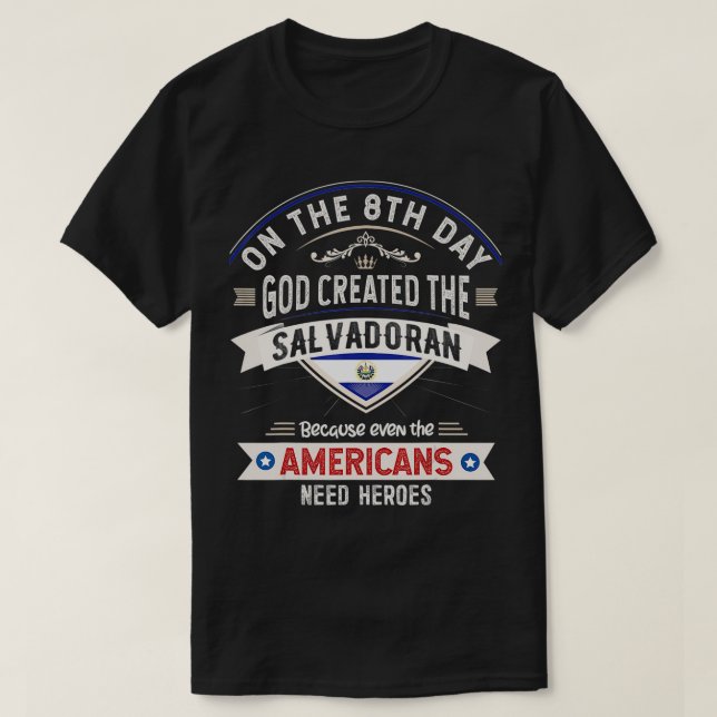 Camiseta Souvenirs de bandera de El Salvador para hombres y (Diseño del anverso)