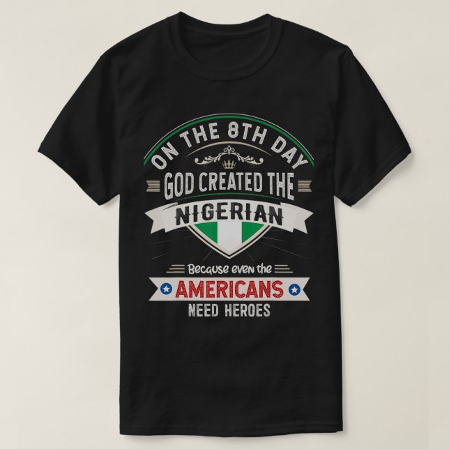 Camiseta Souvenirs de bandera de Nigeria para hombres y muj (Diseño del anverso)