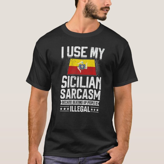 Camiseta Souvenirs De Bandera Sicilia Para Hombres Sicilian (Anverso)