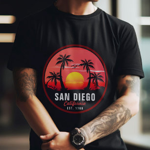 Camiseta Souvenirs Retro Sunset de San Diego California de