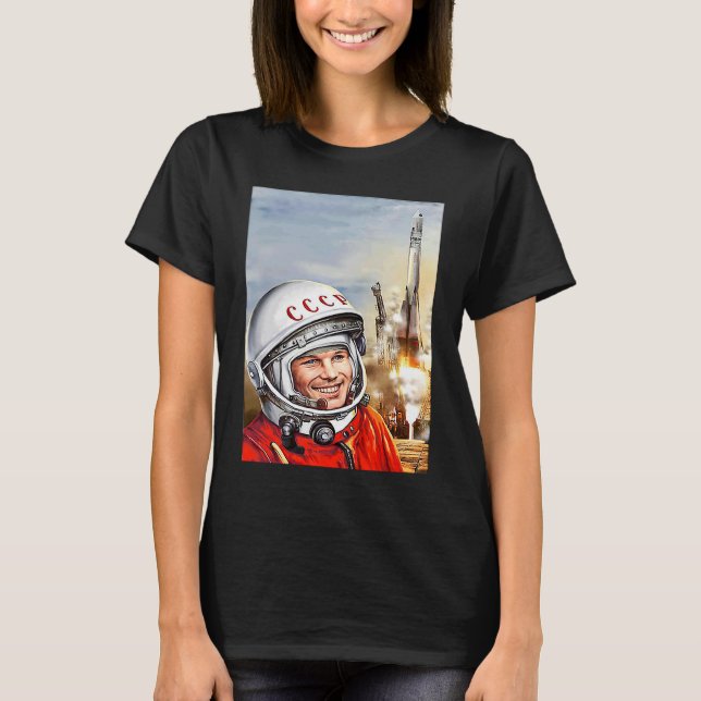 Camiseta Soviet Gagarin Cosmonaut Space Program Vintage CCC (Anverso)