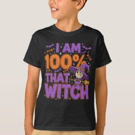 Camiseta Soy 100% esa diversión de bruja de Halloween