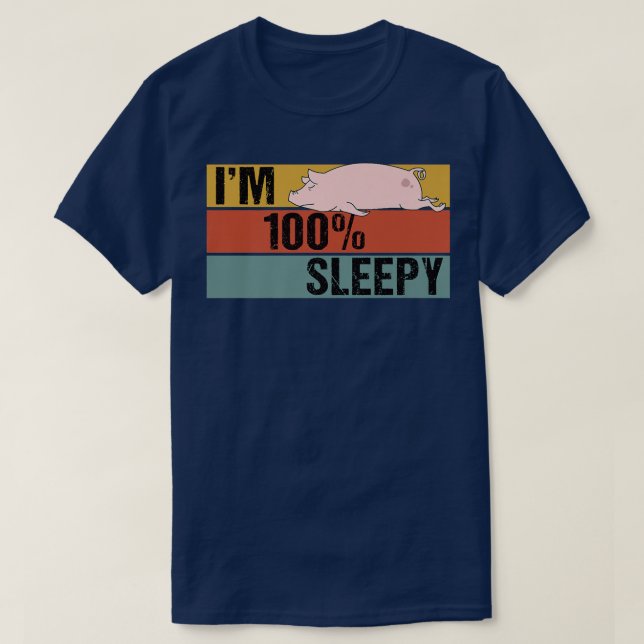 Camiseta Soy 100% Sleepy Funny Pig Lazy Chiste Premium (Diseño del anverso)