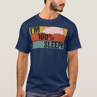 Camiseta Soy 100% Sleepy Funny Pig Lazy Chiste Premium