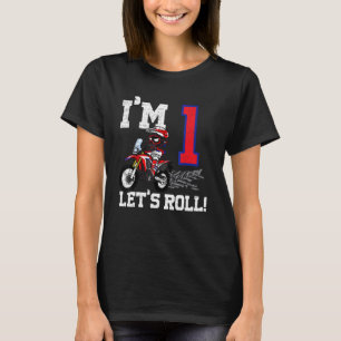 Camiseta Soy 1 Let's Roll 1st Birthday Dirt Bike Motocross