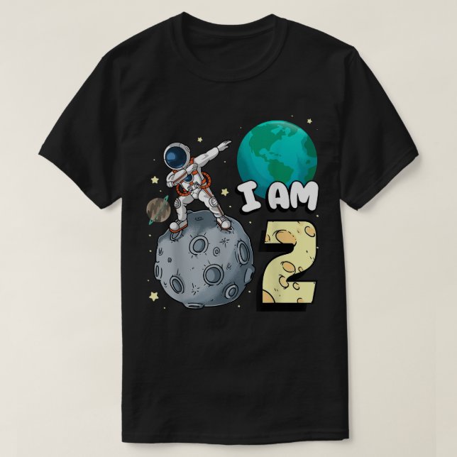 Camiseta Soy 2 Astronauta Espacial Kid Moon Walker 2º Birth (Diseño del anverso)