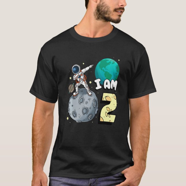 Camiseta Soy 2 Astronauta Espacial Kid Moon Walker Segundo  (Anverso)