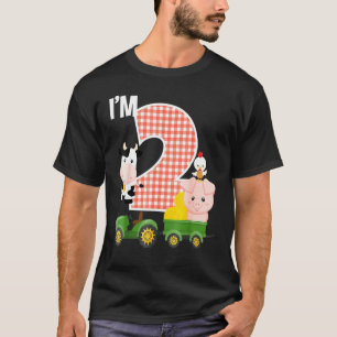 Camiseta Soy 2 Farm Animals Barnyard Tractor 2º cumpleaños