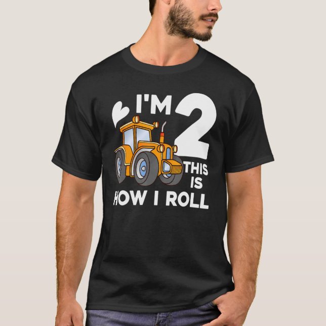 Camiseta Soy 2 Fiesta del segundo cumpleaños del Tractor de (Anverso)