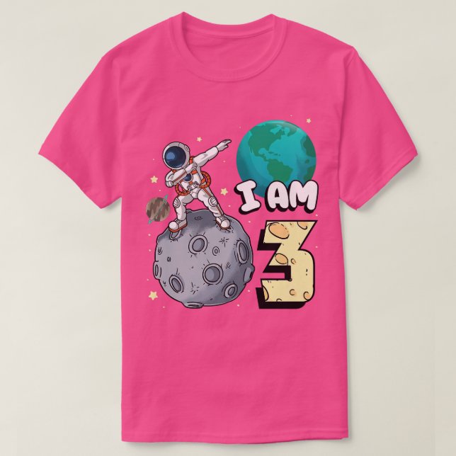 Camiseta Soy 3 Astronauta Espacial Kid Moon Walker 3er cump (Diseño del anverso)