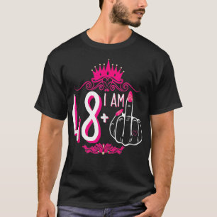 Camiseta Soy 48 Más 1 Mujer De La Corona Rosa Del Dedo Medi