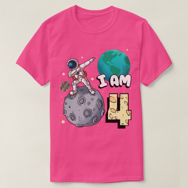 Camiseta Soy 4 Astronauta Espacial Kid Moon Walker 4th Birt (Diseño del anverso)