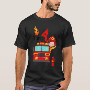 Camiseta Soy 4to Nacimiento Niño Camión Niño Pequeño Fir