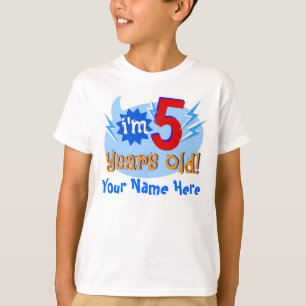 Camiseta ¡Soy 5 años! (Personalice con el nombre del niñ
