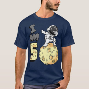 Camiseta Soy 5 Astronauta Espacial Kid Moon Walker 5º nacim