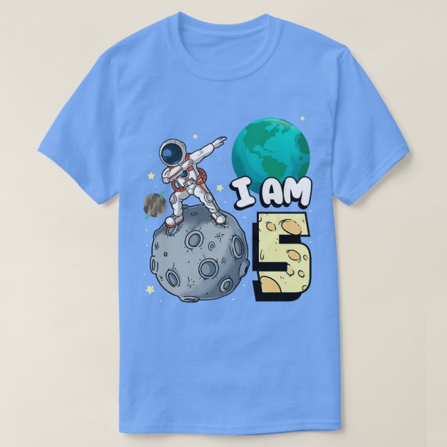 Camiseta Soy 5 Astronauta Espacial Kid Moon Walker 5º nacim (Diseño del anverso)