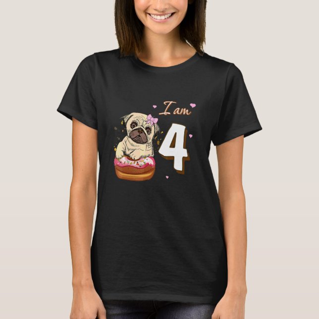 Camiseta Soy 5 Cumpleaños Cute Bonita Pug Con Ventilador De (Anverso)