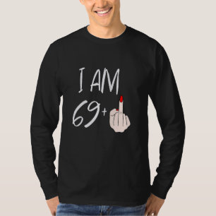 Camiseta Soy 69 más 1 dedo medio para un cumpleaños 69 F