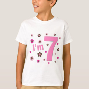 Camiseta Soy 7 flores del rosa y de Brown