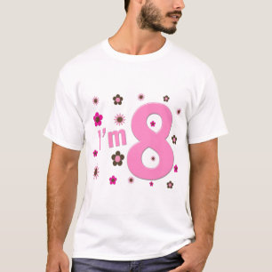 Camiseta Soy 8 flores del rosa y de Brown