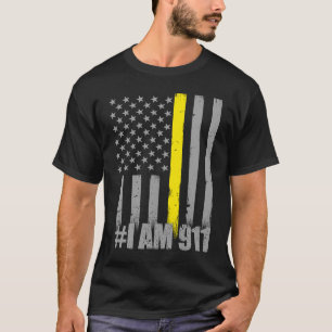 Camiseta Soy 911 Patrona De La Policía De Bandera De Oro De