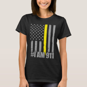 Camiseta Soy 911 Patrona De La Policía De Bandera De Oro De