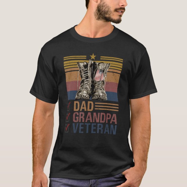 Camiseta Soy abuelo de papá y retro del Día de Veteranos Pa (Anverso)