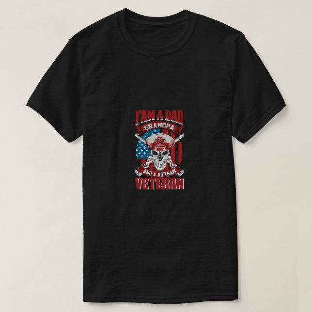 Camiseta soy abuelo de papá y veterano de vietnam (Diseño del anverso)