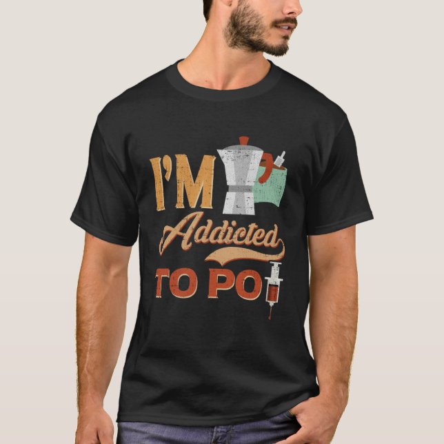 Camiseta Soy adicto al café de café de la olla (Anverso)