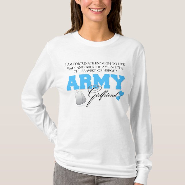 Camiseta Soy afortunado - novia del ejército (Anverso)