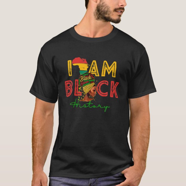 Camiseta Soy africano, primer mes de historia negra (Anverso)