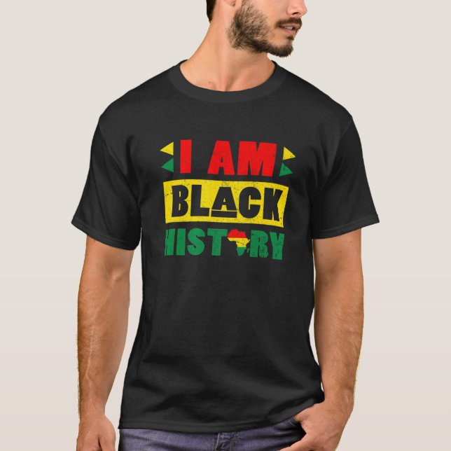 Camiseta Soy afroamericano, mes de la historia negra, febre (Anverso)