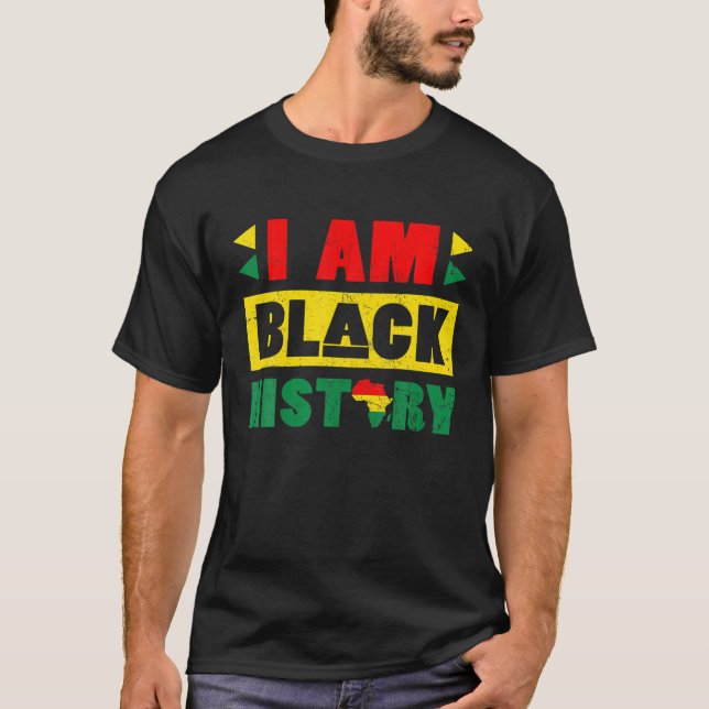 Camiseta Soy afroamericano, mes de la historia negra, febre (Anverso)
