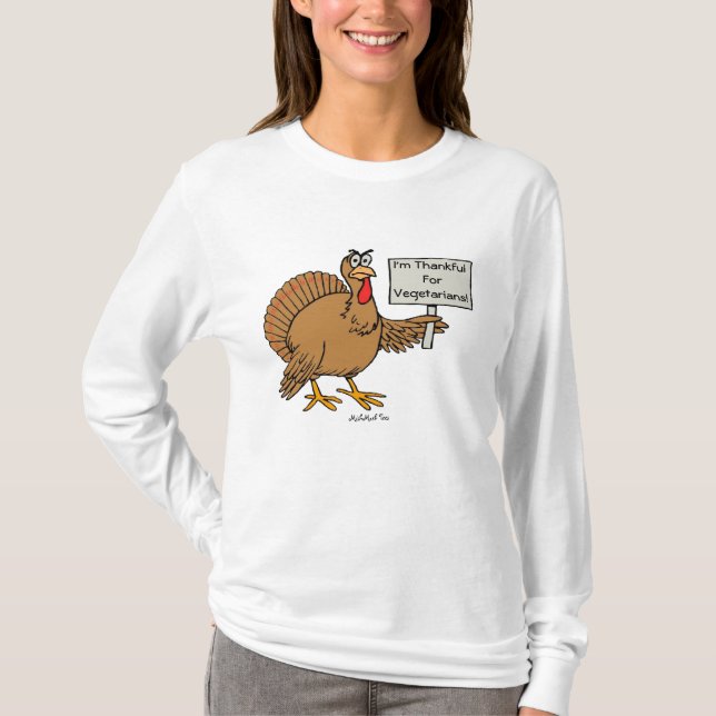 Camiseta Soy agradecido para los vegetarianos (Anverso)