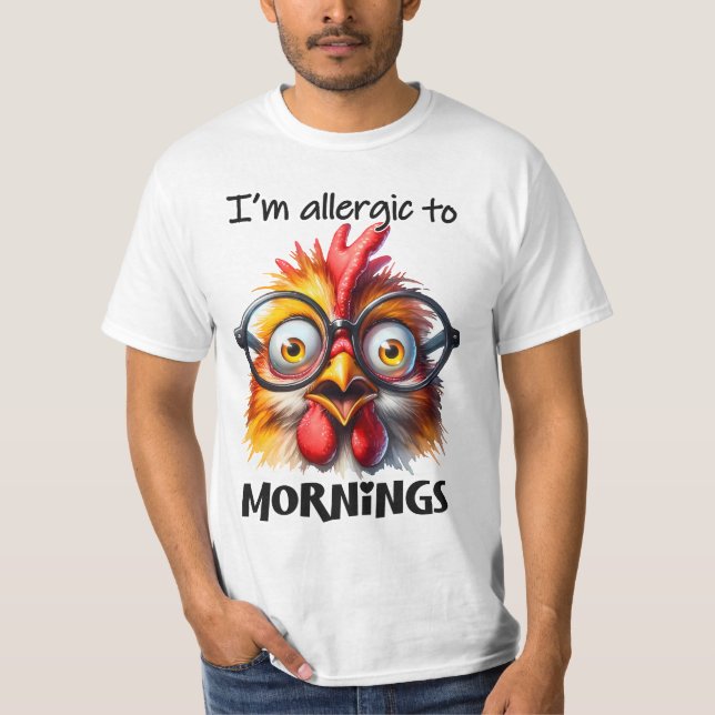 Camiseta ¡Soy alérgico a las mañanas! (Anverso)