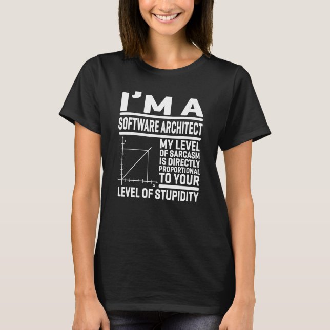Camiseta Soy Arquitecto De Software Mi Nivel De Sarcasmo Es (Anverso)