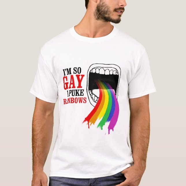 Camiseta Soy así que gay, puke los arco iris (Anverso)