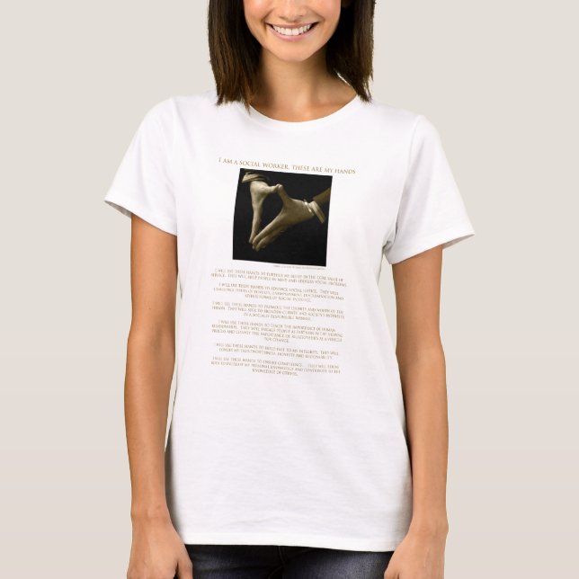 Camiseta ¡Soy asistente social, éstos soy mis manos! (Anverso)