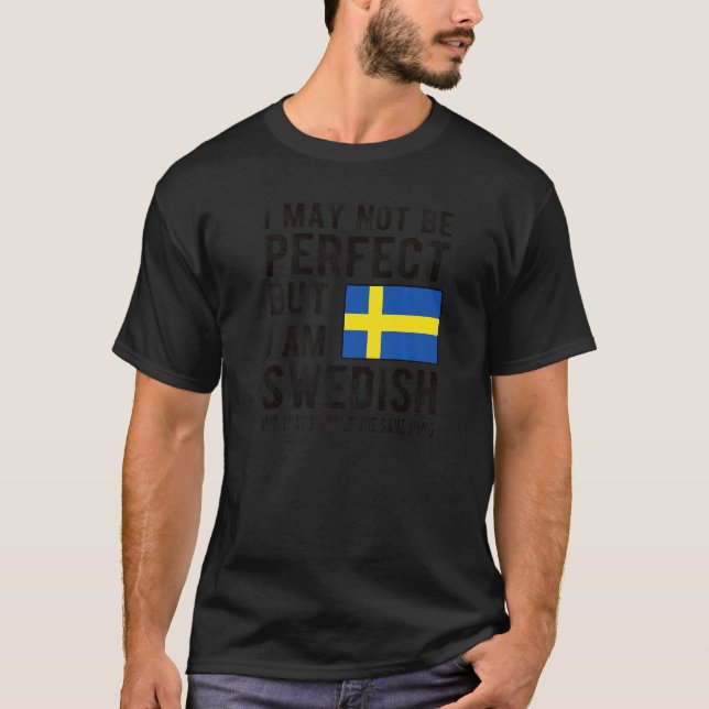 Camiseta Soy Bandera Sueca Heredada de Suecia Raíces Suecas (Anverso)