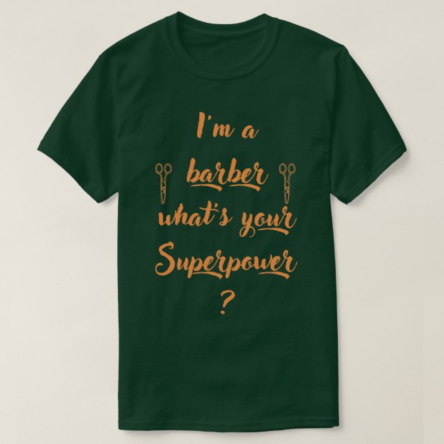Camiseta Soy barbero, ¿cuál es tu superpoder? (Diseño del anverso)