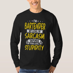 Camiseta Soy barman mi nivel de sarcasmo