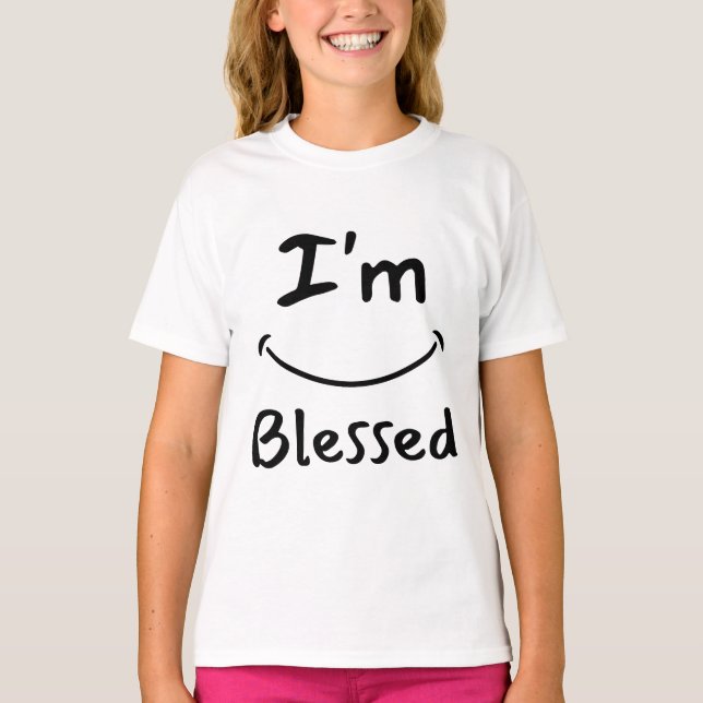 Camiseta Soy bendito Chica de sonrisa bíblica (Anverso)