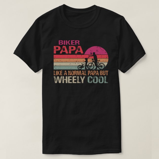 Camiseta Soy Biker Papa Padres Day Wheely Cooler bicicleta  (Diseño del anverso)
